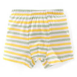 Babyhug 100% Cotton Knit Solid Stripe & Animal Print Trunk Pack of 3- White & Yellow image 4