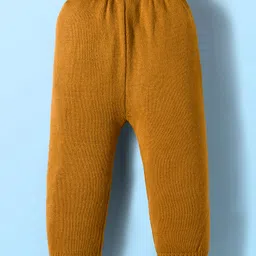 Babyhug Knit Full Sleeves Pullover Sweater Set With Stripes - Mustard image 5