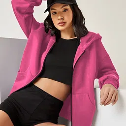 Parona Women Solid Hooded Sweatshirt-image-49
