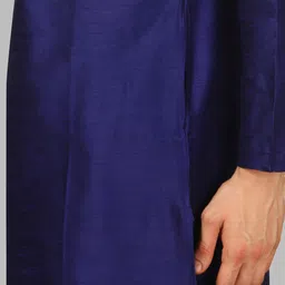 ROYAL KURTA Men Blue Silk Blend Kurta with Dhoti Pant Set image 5