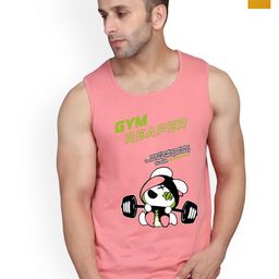 SLOWLORIS Pack Of 2 Printed Scoop Neck Sleeveless Cotton Gym Vests-picture-4