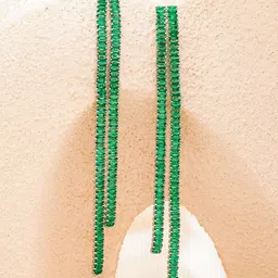 Rubans Voguish Rhodium-Plated Crystals Studded Tasselled Geometric Drop Earrings-picture-40