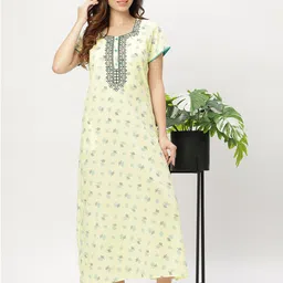 ETC Floral Printed Pure Cotton Nightdress-image-83