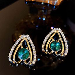 VAGHBHATT Gold-Plated Artificial Stone Studded Classic Shaped Studs-picture-46