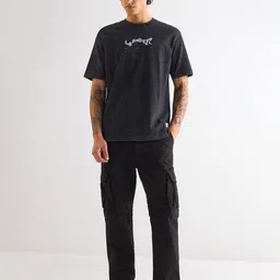 THE BEAR HOUSE Men Printed Drop-Shoulder Sleeves T-shirt image 5
