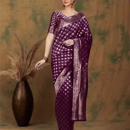 DIVASTRI Woven Design Zari Designer Banarasi Saree-picture-11