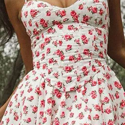 Outzidr Women Shoulder Straps Floral Print Fit & Flare Dress image 2