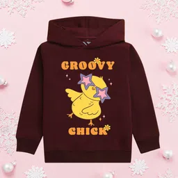 NUSYL Girls Printed Hooded Sweatshirt-image-12