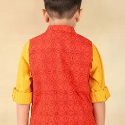 Fabindia Boys Pure Cotton Printed Nehru Jacket image 4