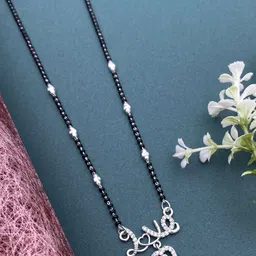 Laksh Enterprise Artificial Stones Studded & Beaded Heart Shaped B Alphabet Mangalsutra-image-26