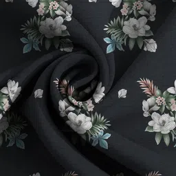 SHOMES Black & White Floral 250 TC King Bedsheet with 2 Pillow Covers image 2