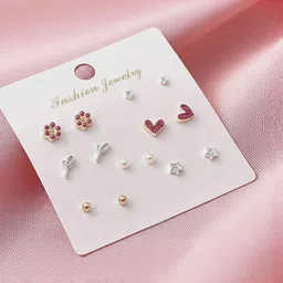 TheVineGirl Set of 7 Geometric Studs Earrings image 1