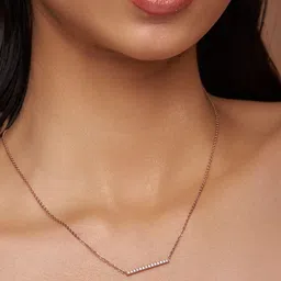 KYMEE Sterling Silver 18KT Vermeil Gold-Plated Diamond Studded Bar Set Charm Pendant Chain-picture-46