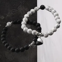 Nevy Unisex Pack Of 2 2 Handcrafted Magnetic Beads Elasticated Bracelet-picture-31