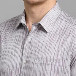 Louis Philippe Men Classic Regular Fit Spread Collar Abstract Printed Cotton Formal Shirt image 3