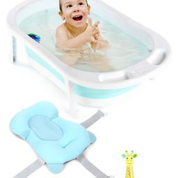 fab n funky Folding Baby Bath Tub with Drain Plug Medium Size - Blue-picture-9