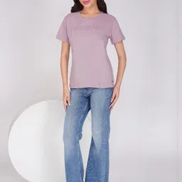 POSE CASUALS Women Typography Pure Cotton Bio Finish T-shirt-image-30