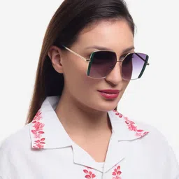 PELLE LUXUR Classic Unisex Gold Toned Frame UV Protected Sunglasses-picture-40