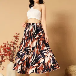 LookShine Printed Flared Midi Skirts image 3