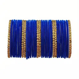 TRIOXY Blue Glass Artificial Stones & Beads Bangle-picture-22