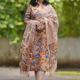 KALINI Women Floral Printed Regular Kurta with Trousers & With Dupatta-picture-31