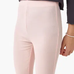 Juniors by Babyshop Girls Ribbed Flared Ankle-Length Cotton Leggings image 4