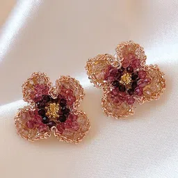 Krelin Gold-Plated Artificial Beaded Floral Shaped Studs-picture-42