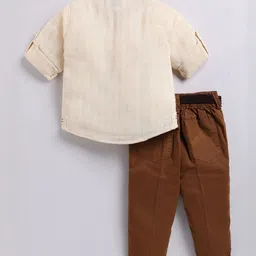 LITTLE COLLARS Boys Printed Pure Cotton Shirt With Trouser image 2