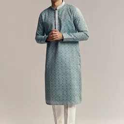 KALKI Fashion Men Printed Regular Kurta with Trousers image 5