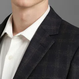 Louis Philippe Checked Wool Notched Lapel Single Breasted Formal Blazer image 2