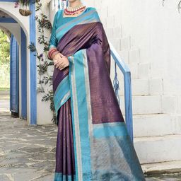 Anouk Rustic Checked Zari Kanjeevaram Saree-picture-8