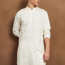 Melange by Lifestyle Men Woven Design Festive Straight Kurta-picture-17