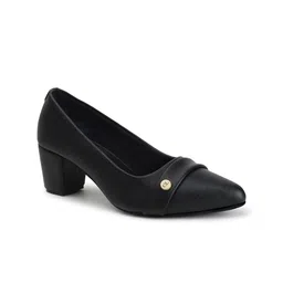 Carlton London Women Textured Pointed Toe Block Heel Pumps image 2