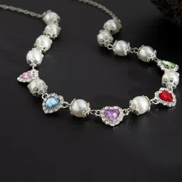 StyleCast x Revolte Silver-Plated Artificial Stones Studded And Beaded Necklace-picture-27