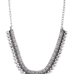 NAMAN ARTS Silver Plated Oxidised Statement Necklace image 4