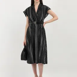 Calvin Klein Jeans Striped Belted A-Line Dress image 5