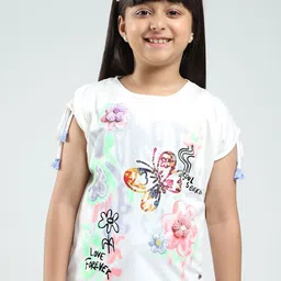 Monte Carlo Floral Printed Round Neck Extended Sleeves Regular Top-picture-37