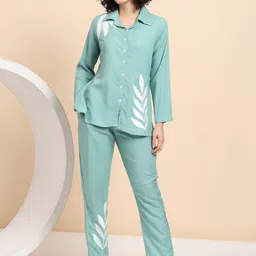 JALTHER Embroidered Shirt Collar Shirt & Trousers Co-Ords-picture-36