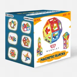 wembley Magnetic Blocks Constructing & Creative Learning 3D DIY Educational Toy 32 pcs image 5