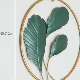 vedas W-Nysa Green & Gold-Toned Round Shaped Wall Hanging image 4