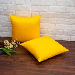 RoyalDeco Yellow Set of 2 Square Cushion Covers image 2