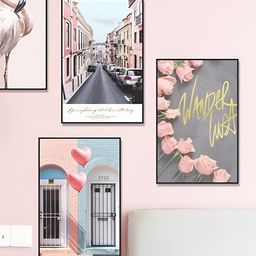 INDIAN ROYALS Pink & Grey 3D Nordic Framed Printed Waterproof Wall Stickers-picture-21