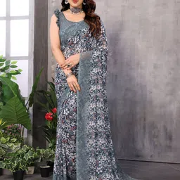 Nirmohi Fashion Floral Pure Georgette Saree-image-40