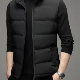 Mast & Harbour Mandarin Collar Sleeveless Winter Puffer Jacket image 5