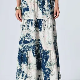 BAESD Tie-Dyed Tiered Maxi Skirt image 1
