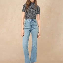 RAREISM Women Comfort Bootcut High-Rise Stretchable Jeans-image-51