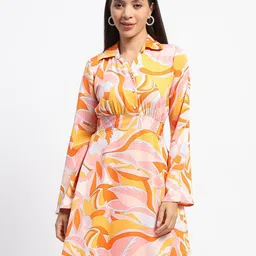 Madame Women Printed Fit & Flare Dress-image-54