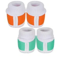 Neska Moda 0 To 6 Months Set of 2 Pair Newborn Baby Unisex Soft Skin-Friendly Cotton Rabbit Booties (Toe to Heel Length - 10 cm, Mint, Orange) image 5