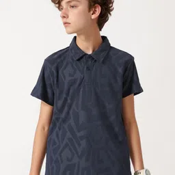 Nautica Boys Geometric Printed Polo Collar T-shirt-picture-38