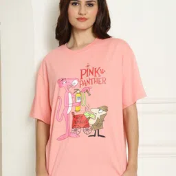 Metronaut Women Graphic Printed Round Neck Cotton Oversized T-shirt-picture-29